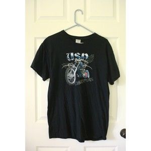 VTG USA CHOPPERS Mens Sz L Motorcycle Riding Heavy Cotton Tee Shirt Black